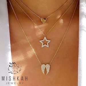 Just In🌙⭐️ Rhinestone Star Heart Wings Necklace